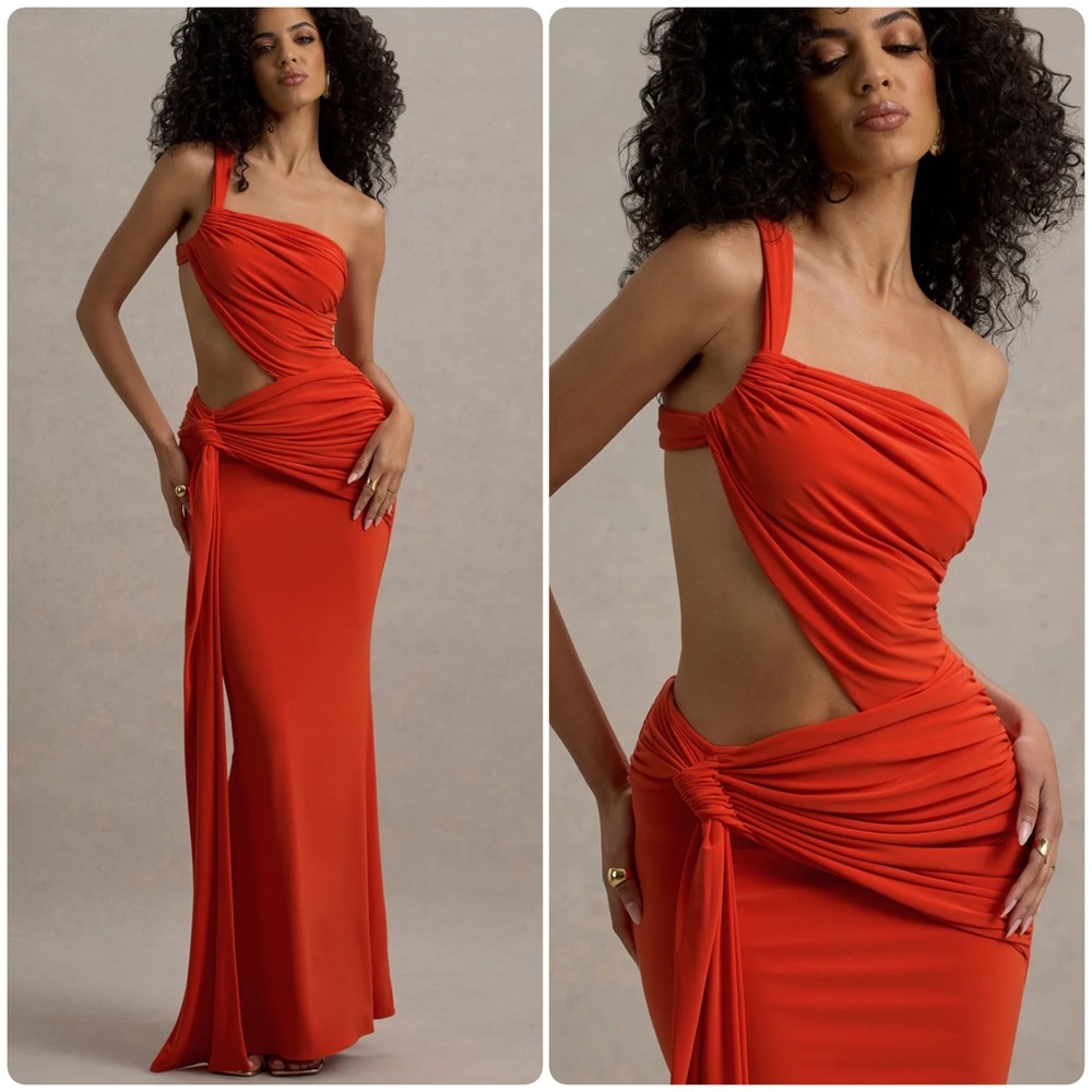 COPY - GIOVANNA
ORANGE ASYMMETRIC MAXI DRESS WITH WRAP SKIRT